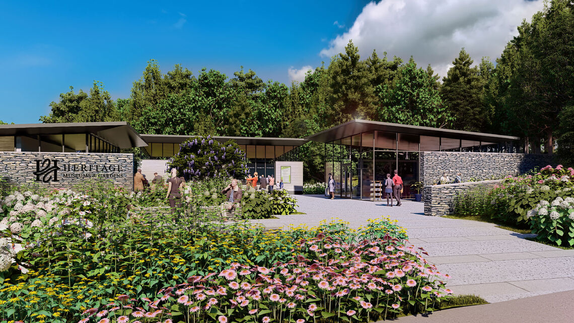 Heritage Museums & Gardens attracts over one hundred thousand visitors yearly to celebrate and explore the unique landscape and culture of Cape Cod. Replacing an aging, undersized, and confusing facility, a new welcome center will gracefully and intuitively transition visitors from the world outside to the beautiful and serene setting by previewing all Heritage has to offer.